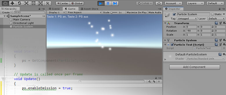 Partikelsystem in Unity 2019