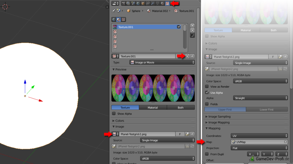 UV-Material anlegen.